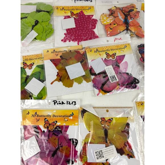 17 Pack NEW 3D Butterflies Wall Stickers Lot Bulk Various Colors Bright - Picture 10 of 16